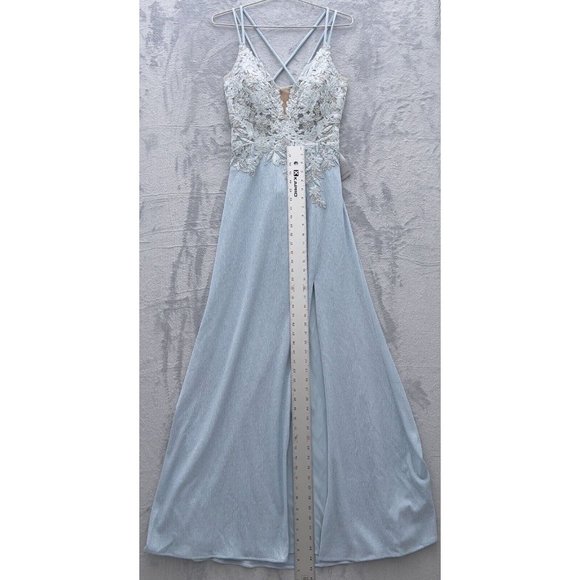 NEW XSCAPE 4366X Long Glitter Embroidered Gown Dress Size 6 Blue Silver.NWT 0074 - Picture 11 of 14